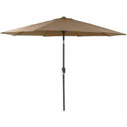 Charles Bentley Brown Garden Metal Umbrella Parasol With Crank Tilt