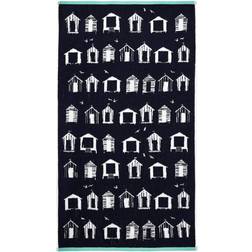 Fusion Beach Huts 550gsm Guest Towel Blue