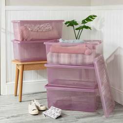 Wham Tint Pink 45L Crystal Lid Storage Box