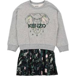 Kenzo Girl's Elephant Print Sweater And Dress Grey
