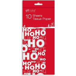 The Home Fusion Company (Ho Ho Ho) 10 Sheets Of Festive Christmas Wrapping Tissue Paper Reindeer, Traditional & Ho