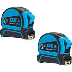 OX P505488 Pro Dual Auto Lock 8m Twin Pack Measurement Tape