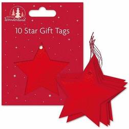 The Home Fusion Company Christmas Birthday Star Shaped Tags Red Silver Or Gold/Red