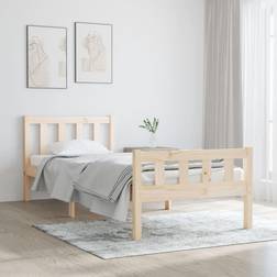 vidaXL brown, 75 Solid Wood Bed Frame Bed Base