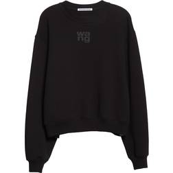 Alexander Wang Puff Logo Sweatshirt in Structured Terry - Black