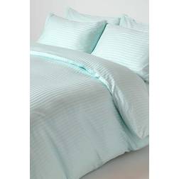 Homescapes Egyptian Cotton Striped Thread Duvet Cover Blue, Green