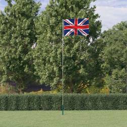 vidaXL Storbritannien flag og flagstang