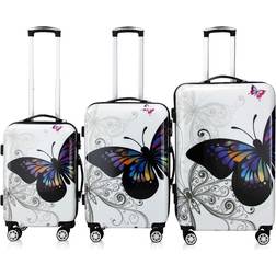 Hard Shell Suitcase Set Butterfly