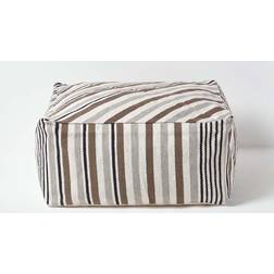 Homescapes Stripe Beanbag Cube Pouffe