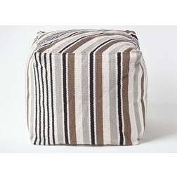Homescapes Stripe Cube Square Foot Stool 40cm