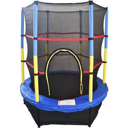 55" Junior Trampoline Set 4.5FT With Safety Net Enclosure Kids Outdoor Toy Blue