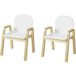 SoBuy Set of 2 Children Chairs, Wooden Children Chair Stool, Adjustable,KMB24-WX2