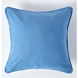 Homescapes Cotton Plain Air Force Cushion Cover Blue (60x60cm)