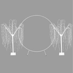 MonsterShop Wedding Moongate White Arch Circle & 2 Willow Up Tree
