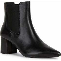 Geox Black 'D Bigliana A' Leather Ankle Boots