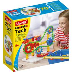 Quercetti Georello Toolbox Construction Set with Gears and Chain Includes 130 Building Elements, Promotes STEM Learning, Made in Italy, for Kids Ages 5 Years and Up