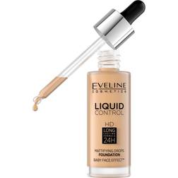 Eveline Cosmetics Liquid Control Liquid Foundation With Pipette Shade 016 Vanilla Beige 32 ml