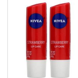 Nivea Lip Care, Strawberry, 2 Pack, 0.17 4.8