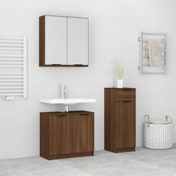 vidaXL Brown oak Bathroom Set 3