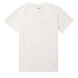 Fendi Boy's Knitted Logo T shirt White