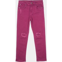 Hudson Jeans Girls' Straight Leg Stretch Twill Pant, Magenta Purple