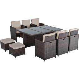 OutSunny 861-031BN Patio Dining Set, 1 Table incl. 6 Chairs