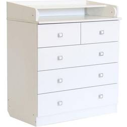 Kidsaw Kudl 5 Drawer Changing Unit with Changing Board-White 1780W