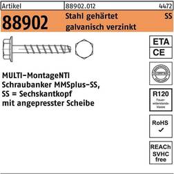 Heco Schrauben, MULTI-MONTI-plus SS Betonschraube Stk. SW 13 Sechskantkopf verzinkt
