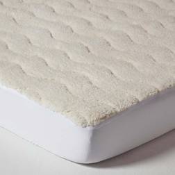 Homescapes cm Deep Quilted Fleece Mattress Cover White