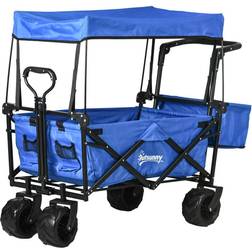 OutSunny Folding Trolley Cart Storage Wagon Beach Trailer