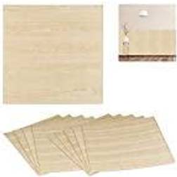Relaxdays SelfAdhesive Wall Panels, Set of 10, Cut to Size, Modern Look, Wood Pattern, Paneling, 70 x 69 cm, Natural