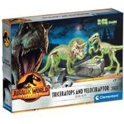 Clementoni Jurassic World 3 Ausgrabungs-Set Triceratops & Velociraptor