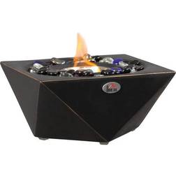 Homcom Tabletop Bio Ethanol Fireplace with 0.4L Tank Fire Cover, Black