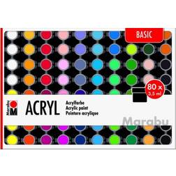 Marabu Acrylfarben Set BASIC, 80 x 3,5 ml