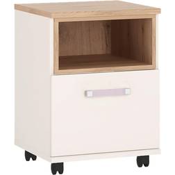 Furniture To Go 4Kids 1 Door Desk Mobile In Light Oak And White High Gloss Lilac Handles