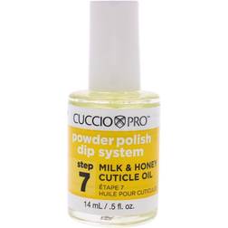 Cuccio Colour Pro Powder Polish Dip System Milk and Honey Cuticle Oil Step 7 Nail