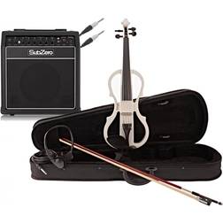 Stagg Shaped Electric Violin Bundle, White