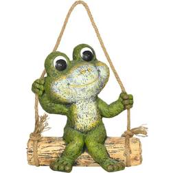 OutSunny Hanging Garden Statue, Vivid Frog on Figurine