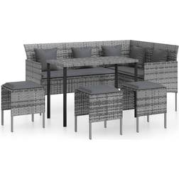 vidaXL grey L-shaped Couch Outdoor Lounge Set