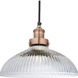 Industville Brooklyn Ribbed Glass Dome Pendant Lamp