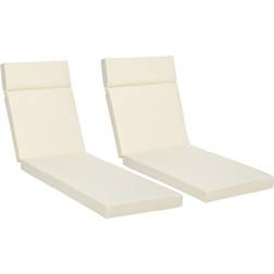 OutSunny Set of 2 Lounger Chair Cushions White