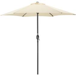 Christow Cream Garden Parasol Umbrella Steel Crank Wind