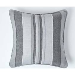Homescapes 45 Morocco Striped Cotton Cushion Cover Grey (45x45cm)