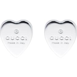 Gucci Trademark Heart Earrings - Silver