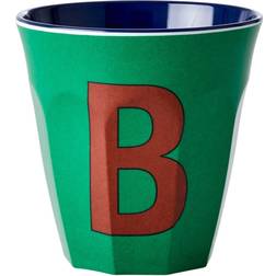 Rice melamin cup medium letter B 30 cl Forest green