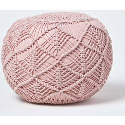 Homescapes Macrame Crochet Knitted Pouffe 40cm