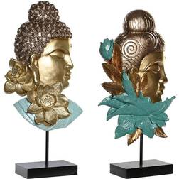 Dkd Home Decor 22 8 42,5 Black Golden Buddha Turquoise Oriental Figurine