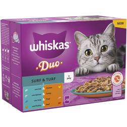 Whiskas Petcare 1+ Cat Food Pouches Surf Turf Duo