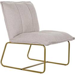 Dkd Home Decor Beige Golden Metal Armchair