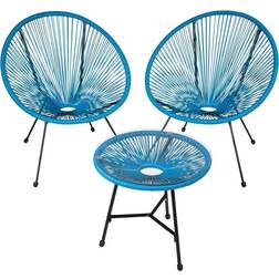 tectake blue of 2 Santana chairs Bistro Set